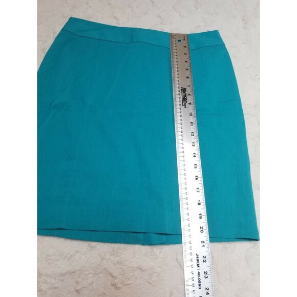 Halogen Womens Straight Skirt Size 10 Blue Wide Waistband Flat Front Back Zipper - Picture 5 of 6